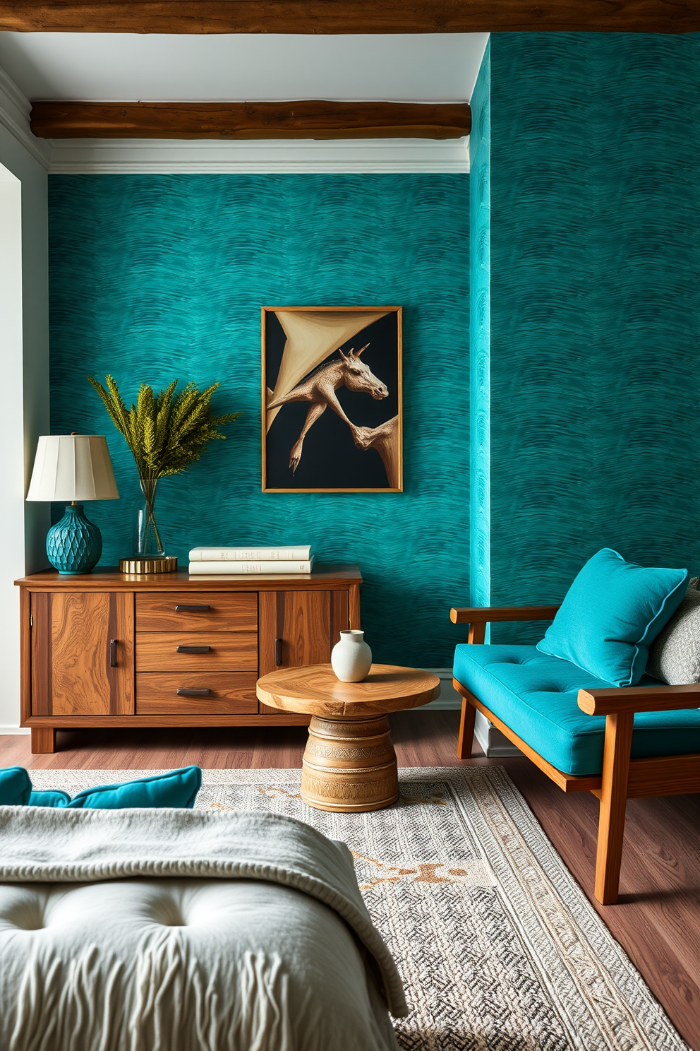 Turquoise Wallpaper Decorating Ideas 4