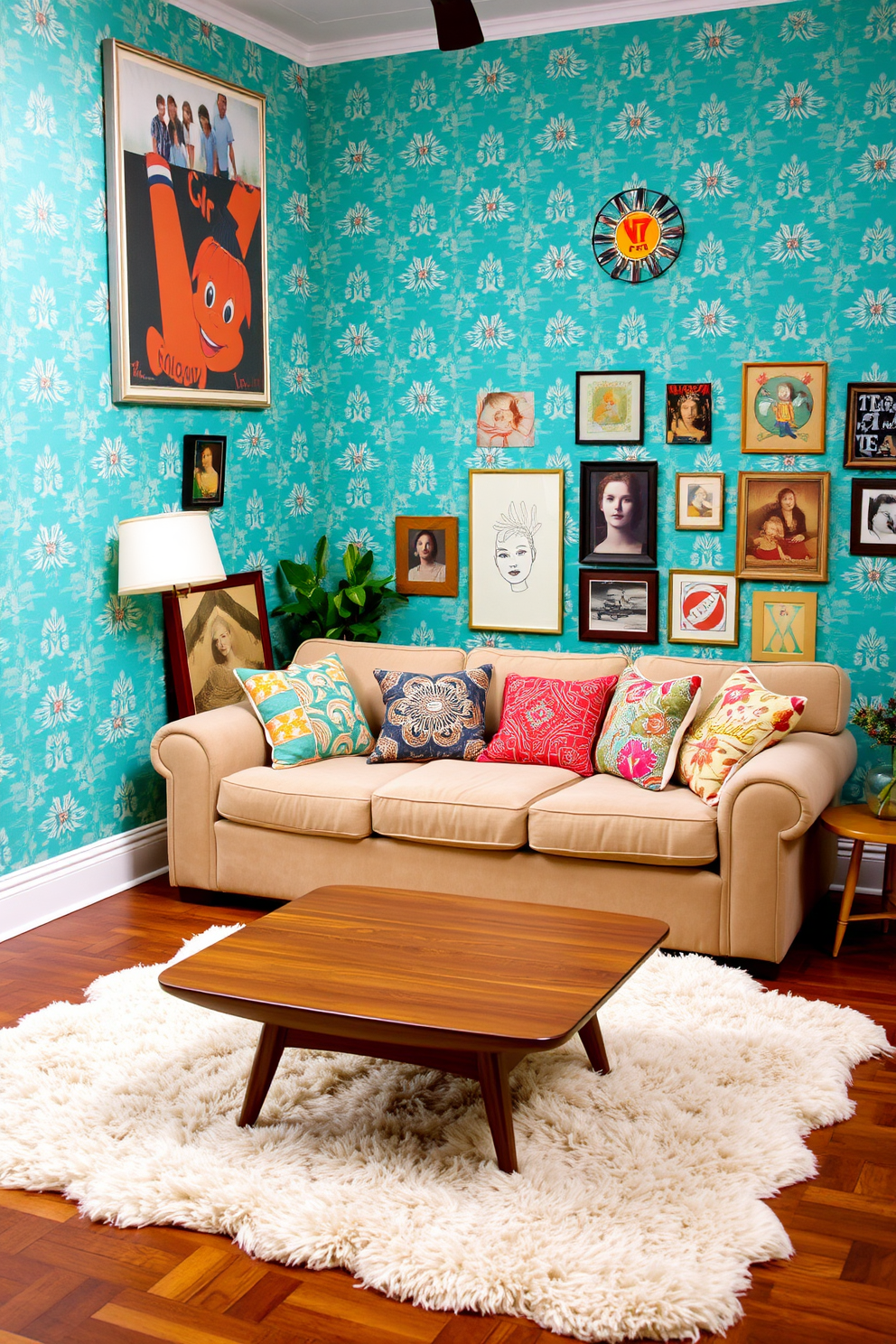 Turquoise Wallpaper Decorating Ideas 8