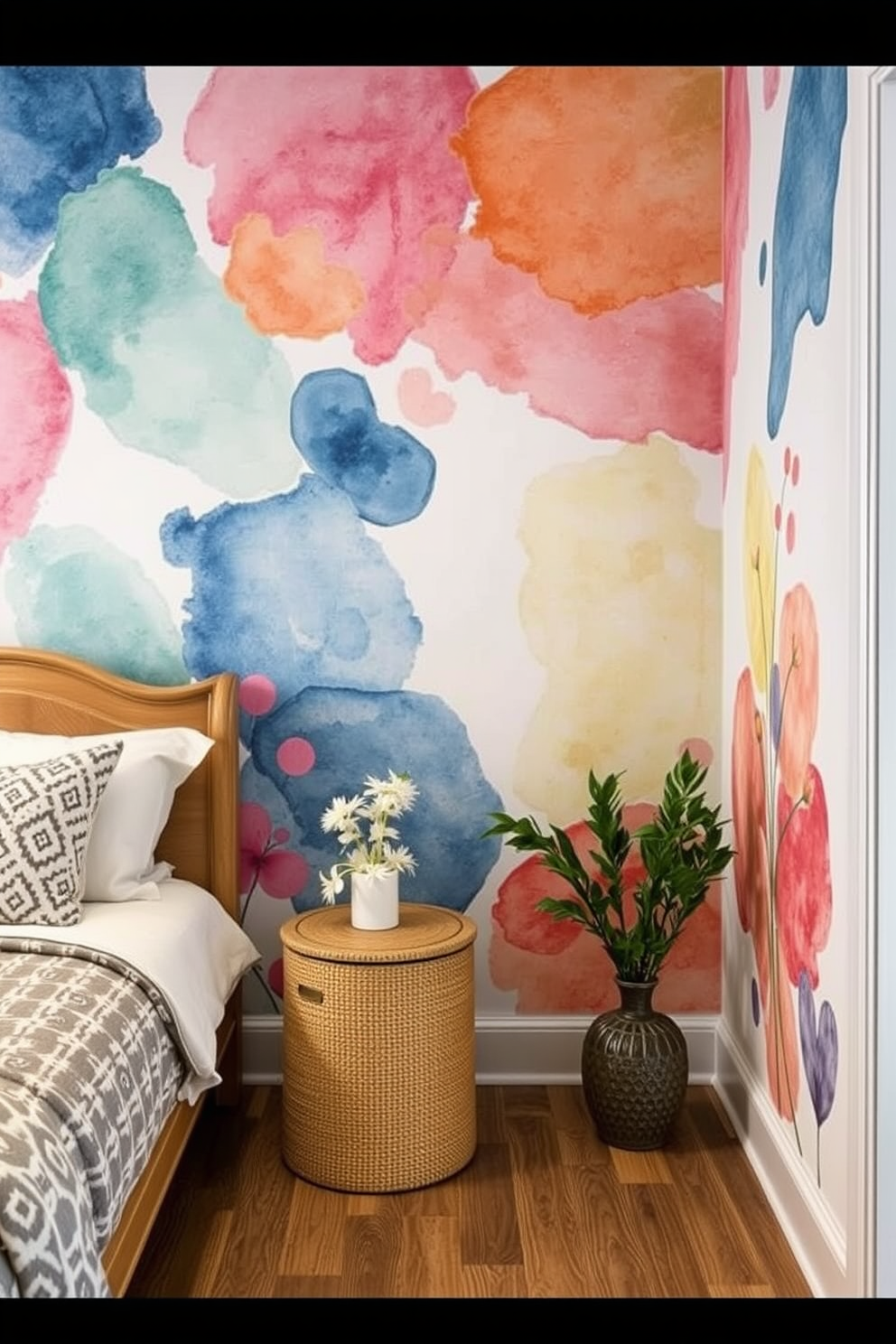 Watercolor Wallpaper Decorating Ideas 15