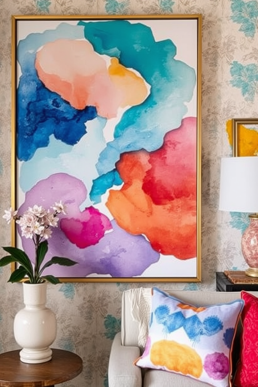 Watercolor Wallpaper Decorating Ideas 7