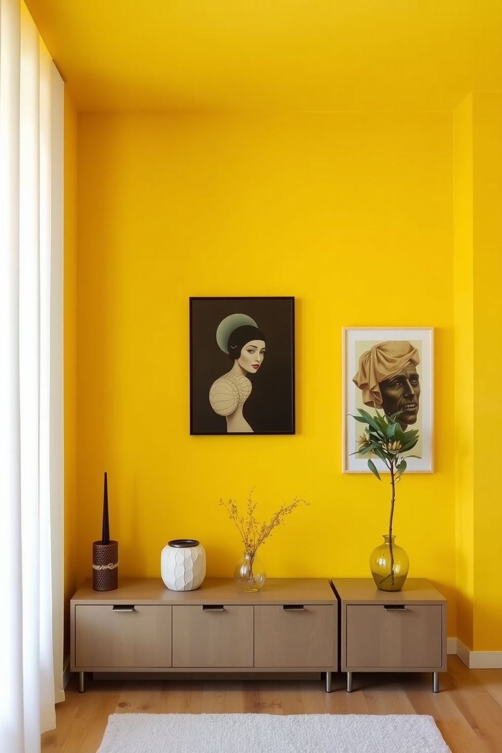 Yellow Wall Painting Ideas 23