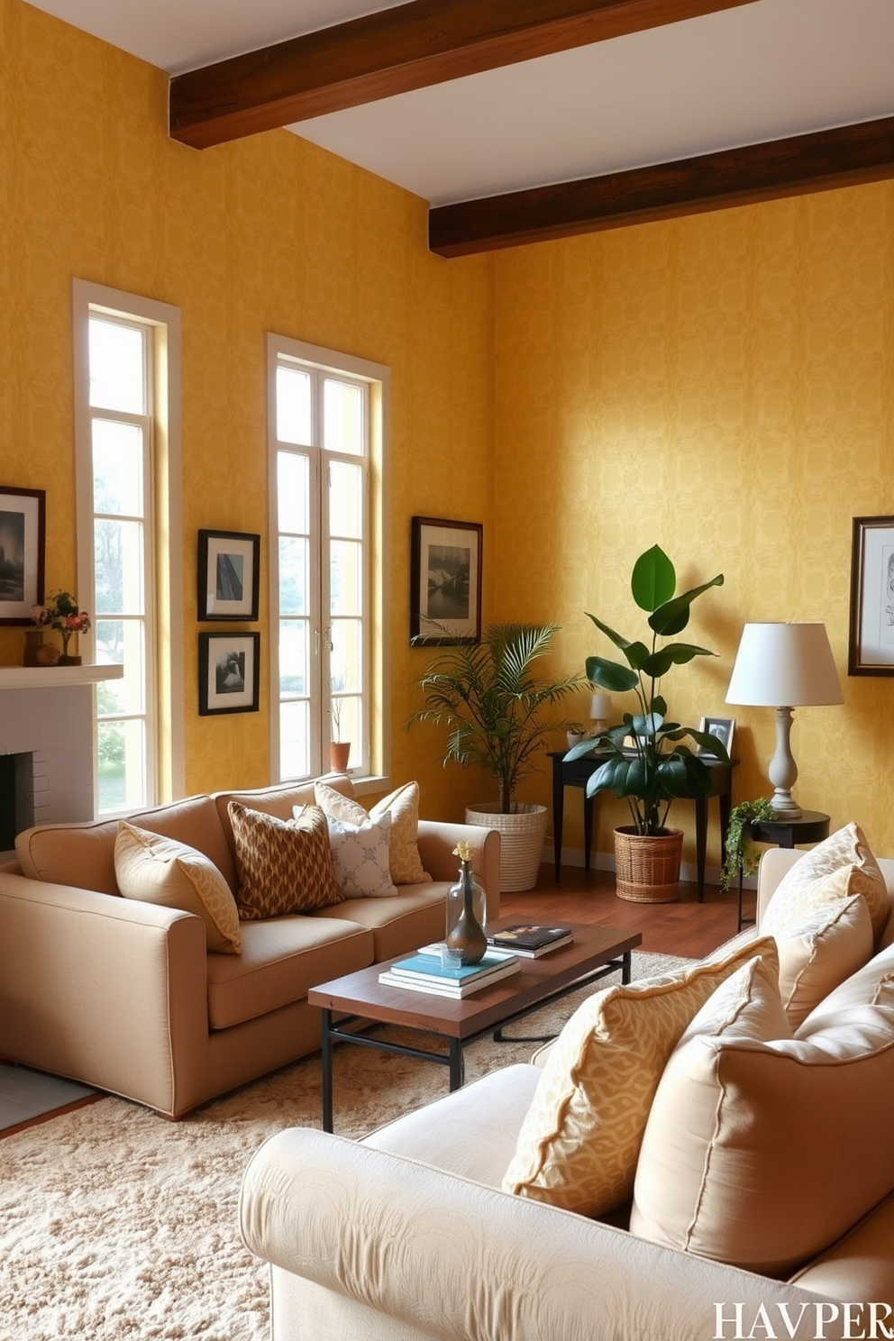 Yellow Wallpaper Decorating Ideas 26